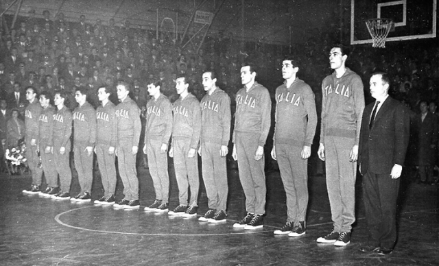 Mc Gregor con la Nazionale Italiana agli Europei di Budapest del 1955